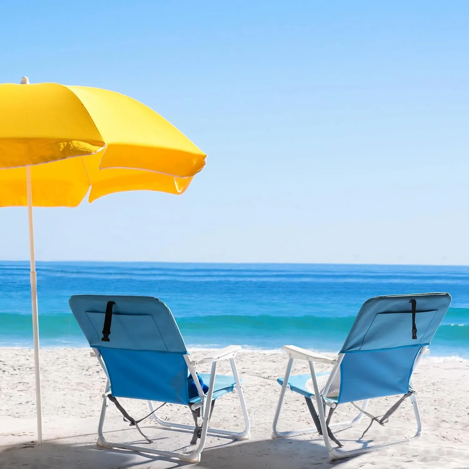 Folding Beach Chair, Beach Chairs for Adults,Portable Heavy-Duty Lawn Chairs Made of High Strength Durable 600D Oxford Fabric and Steel Frame for Outdoors,Camping Trip,Sporting Event,Picnic, BBQ