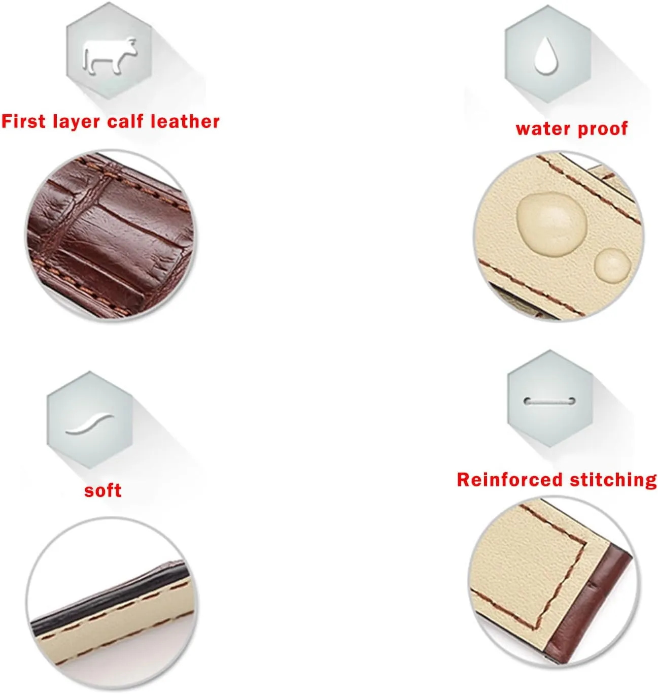 for Frederique Constant Century old Elegant Series FC-303C6B4/303V6B4 Genuine Calf Skin Leather Watch Bands Compatible Rowing Series FC-330 RM6B4/RM6B6, 23mm Curved End Double Spring Bars Men Straps