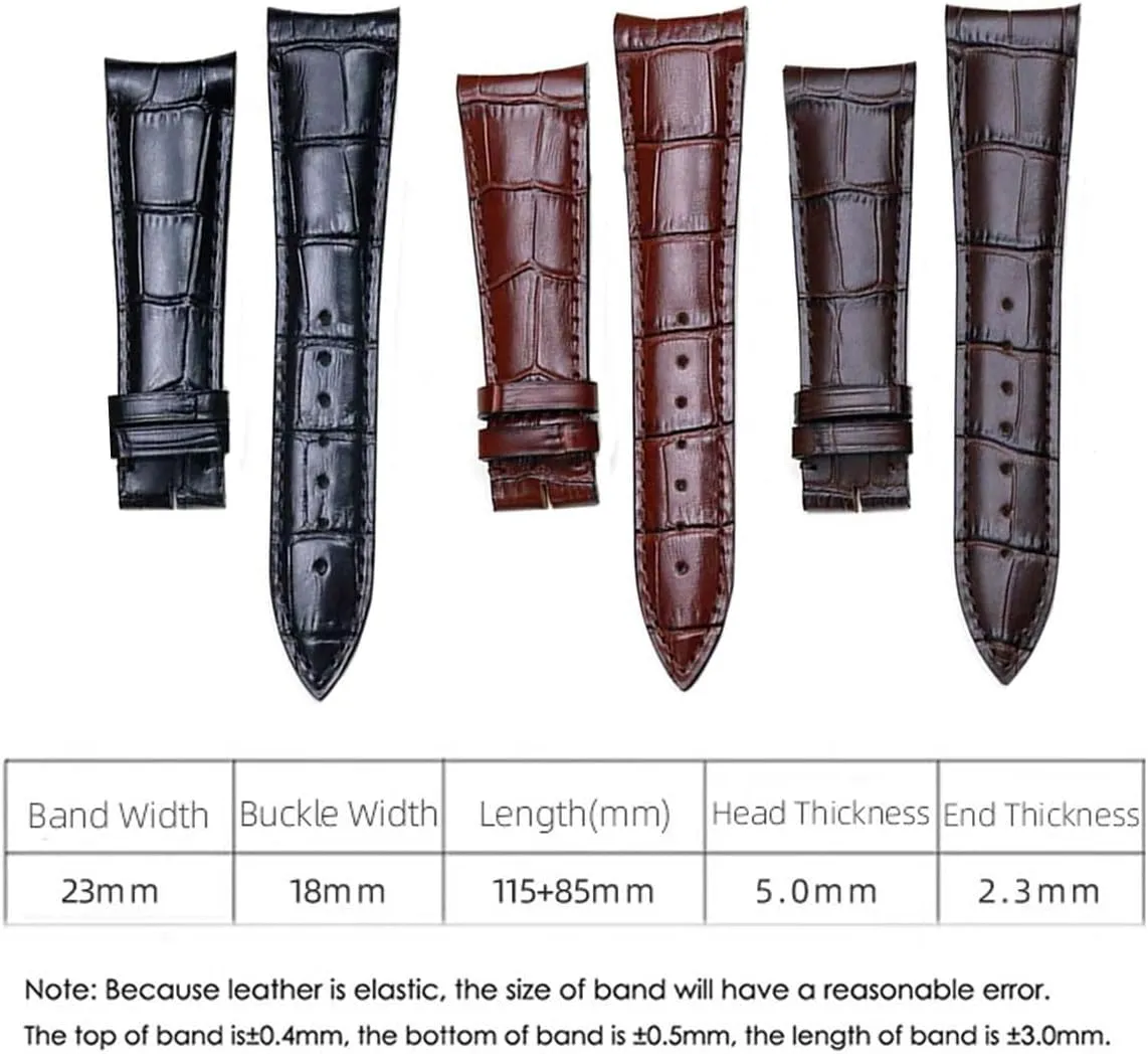 for Frederique Constant Century old Elegant Series FC-303C6B4/303V6B4 Genuine Calf Skin Leather Watch Bands Compatible Rowing Series FC-330 RM6B4/RM6B6, 23mm Curved End Double Spring Bars Men Straps