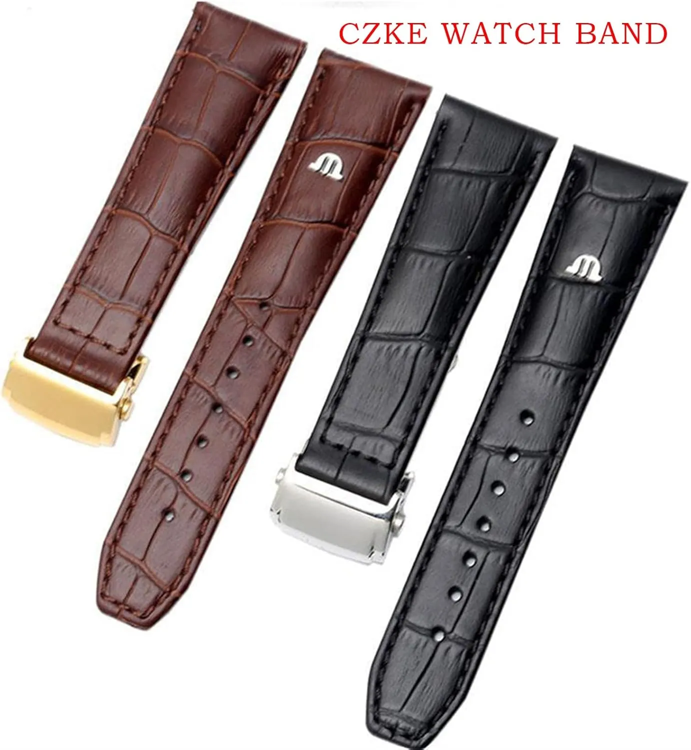 for Maurice Lacroix Eliros watchband First Layer Calfskin 20mm 22mm with Folding Buckle Black Brown Cow Genuine Leather Strap