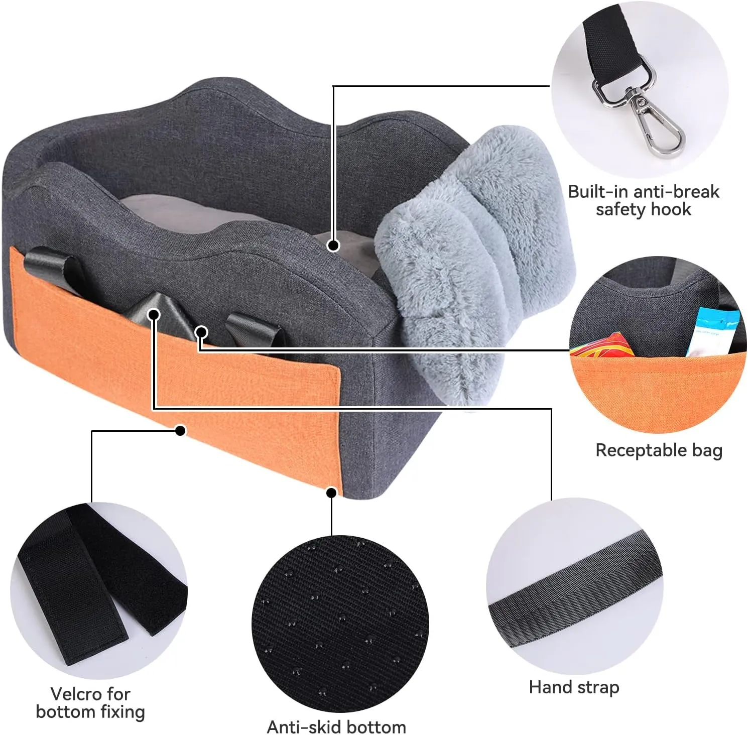 for Seat Car Car Dog Small for Dog Seat Car Puppy Price-slash deal Booster Seat for Seat Automated Small Dogs(Dark Pet Gray) Console Center