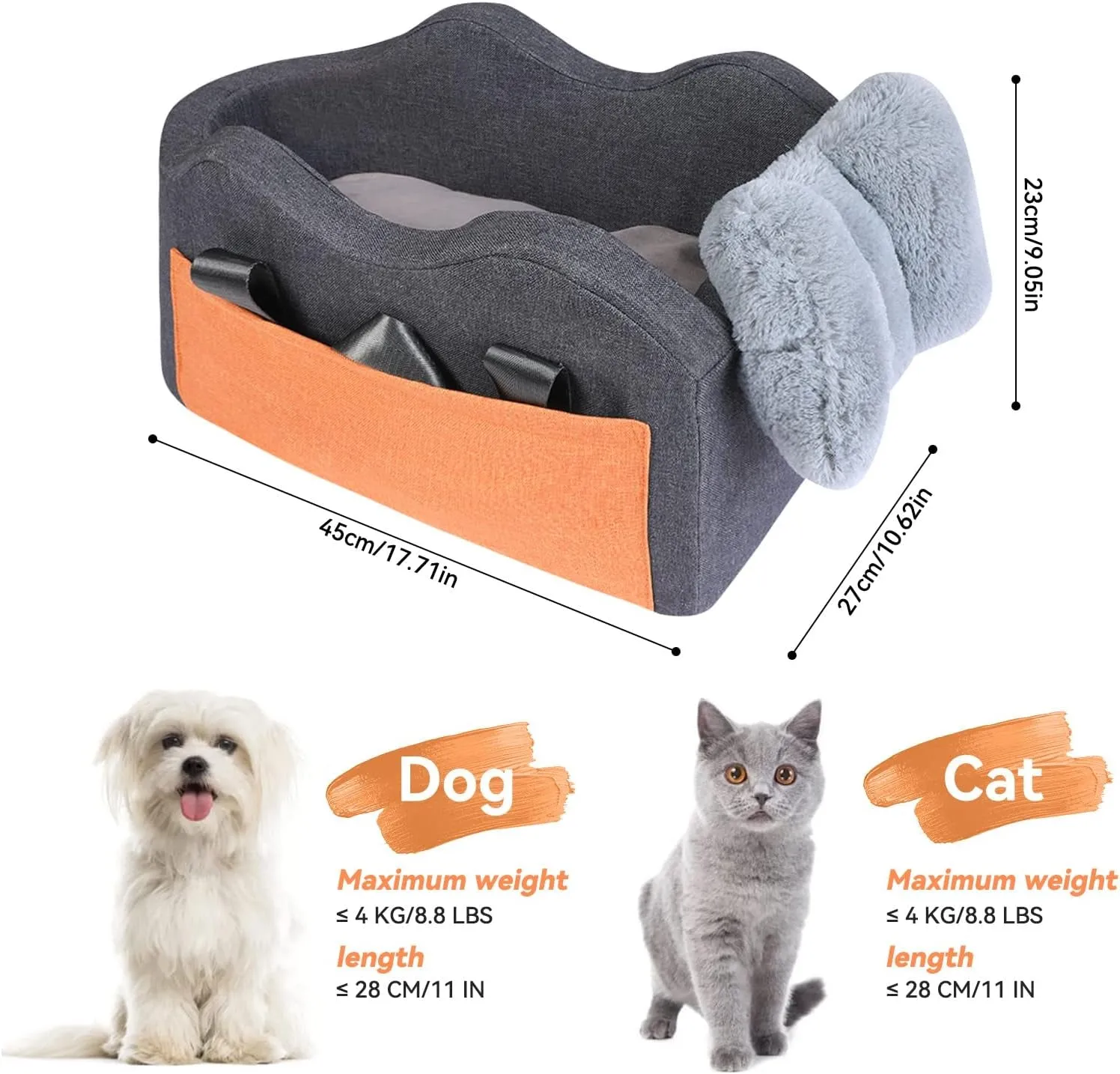 for Seat Car Car Dog Small for Dog Seat Car Puppy Price-slash deal Booster Seat for Seat Automated Small Dogs(Dark Pet Gray) Console Center