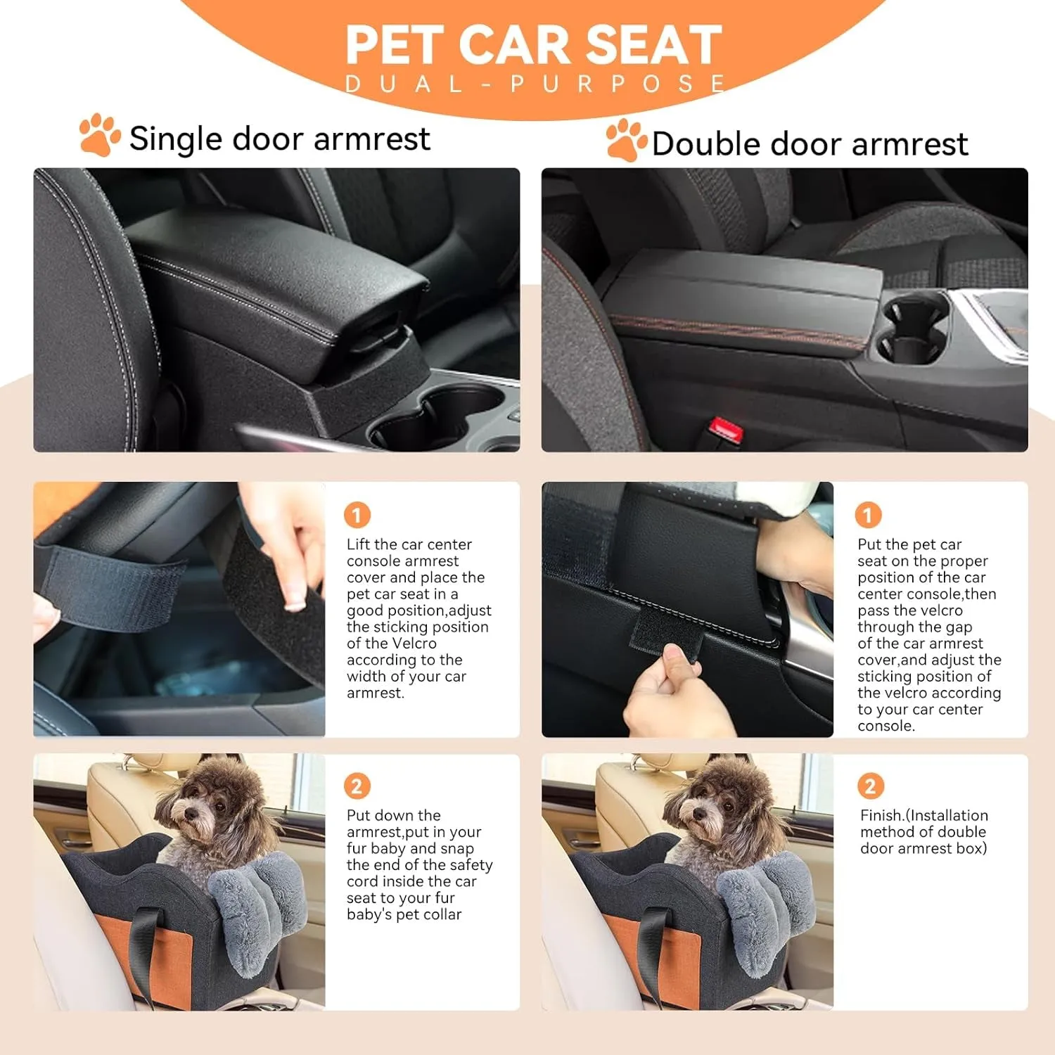 for Seat Car Car Dog Small for Dog Seat Car Puppy Price-slash deal Booster Seat for Seat Automated Small Dogs(Dark Pet Gray) Console Center