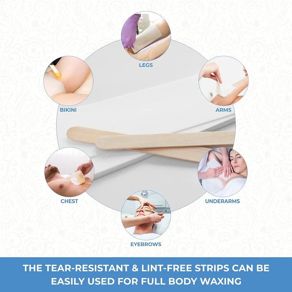 ForPro Professional Collection Non-Woven Epilating Strips, White, Tear-Resistant, Pre-Cut Strips For Hair Removal, 3" W x 9" L, 500-Count