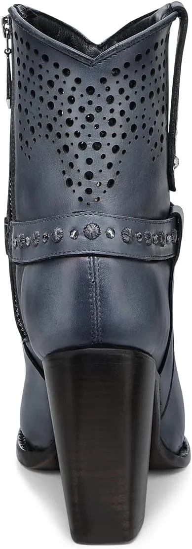 FRANCO CUADRA Women's Leather Ankle Boot with Crystals 4I18RS, Blue