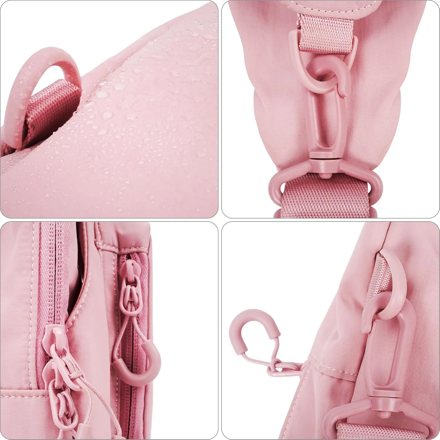 FREE ROCK Small Crossbody Bag Mini Nylon Sling Bag Cross Body Bag Chest Bag For Outdoors Hiking Traveling For Women Men (Pink)
