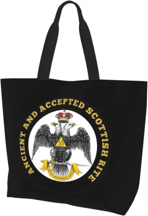 Freemasonry And Scottish Rite Women'S Large Capacity Shoulder Shopping Bag, Reusable Handbag, Gift Bag