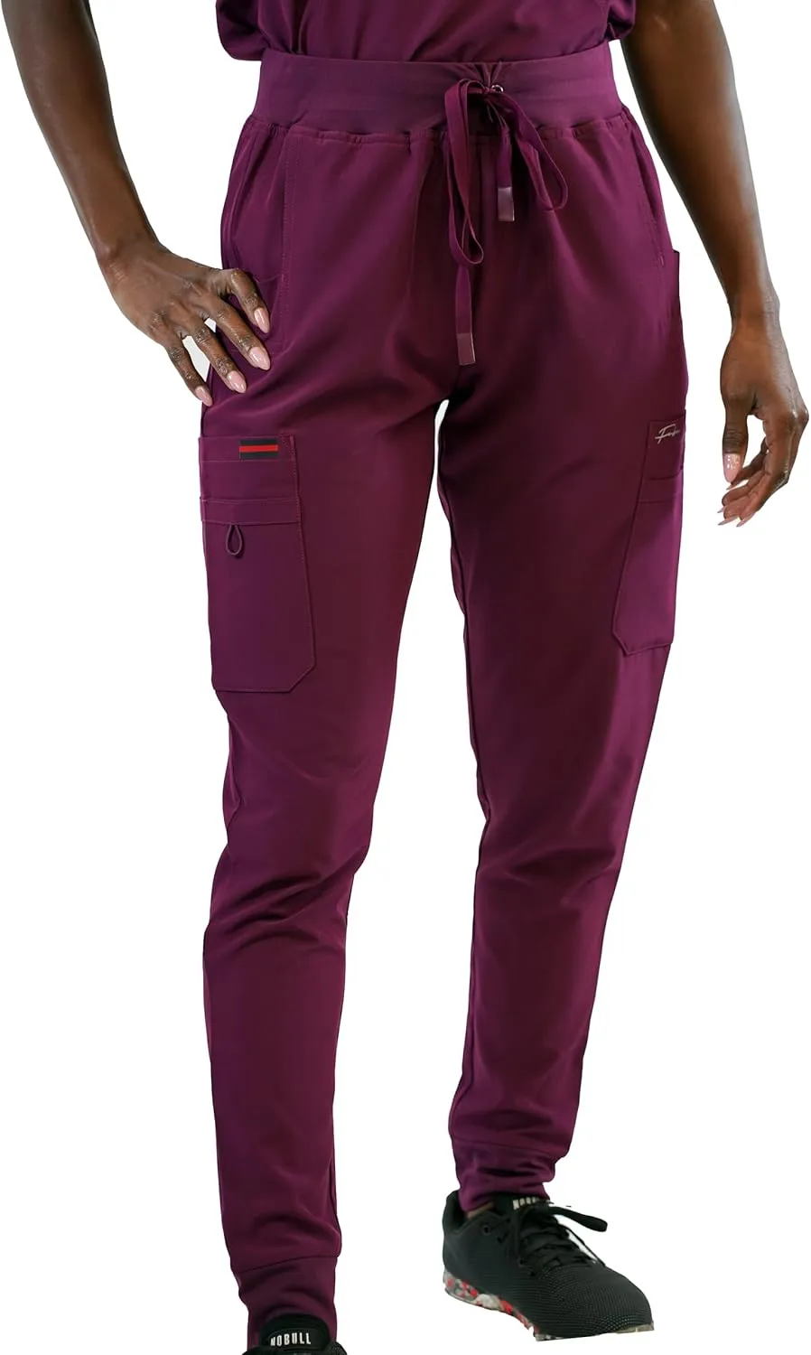 FUBU Women's Slim Fit High Waisted Jogger Yoga Scrub Pant Medical Nursing Uniform