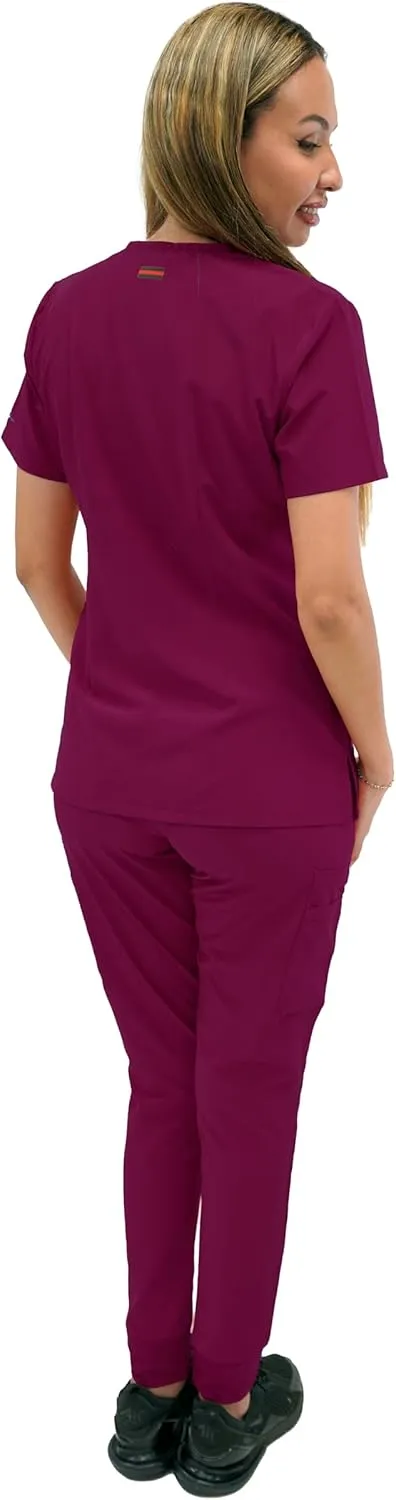 FUBU Women's Slim Fit High Waisted Jogger Yoga Scrub Pant Medical Nursing Uniform