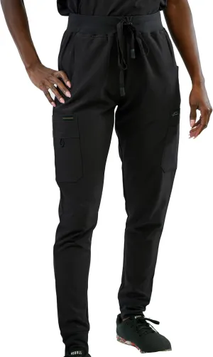 FUBU Women's Slim Fit High Waisted Jogger Yoga Scrub Pant Medical Nursing Uniform