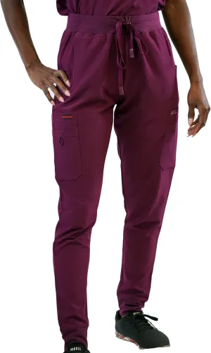 FUBU Women's Slim Fit High Waisted Jogger Yoga Scrub Pant Medical Nursing Uniform