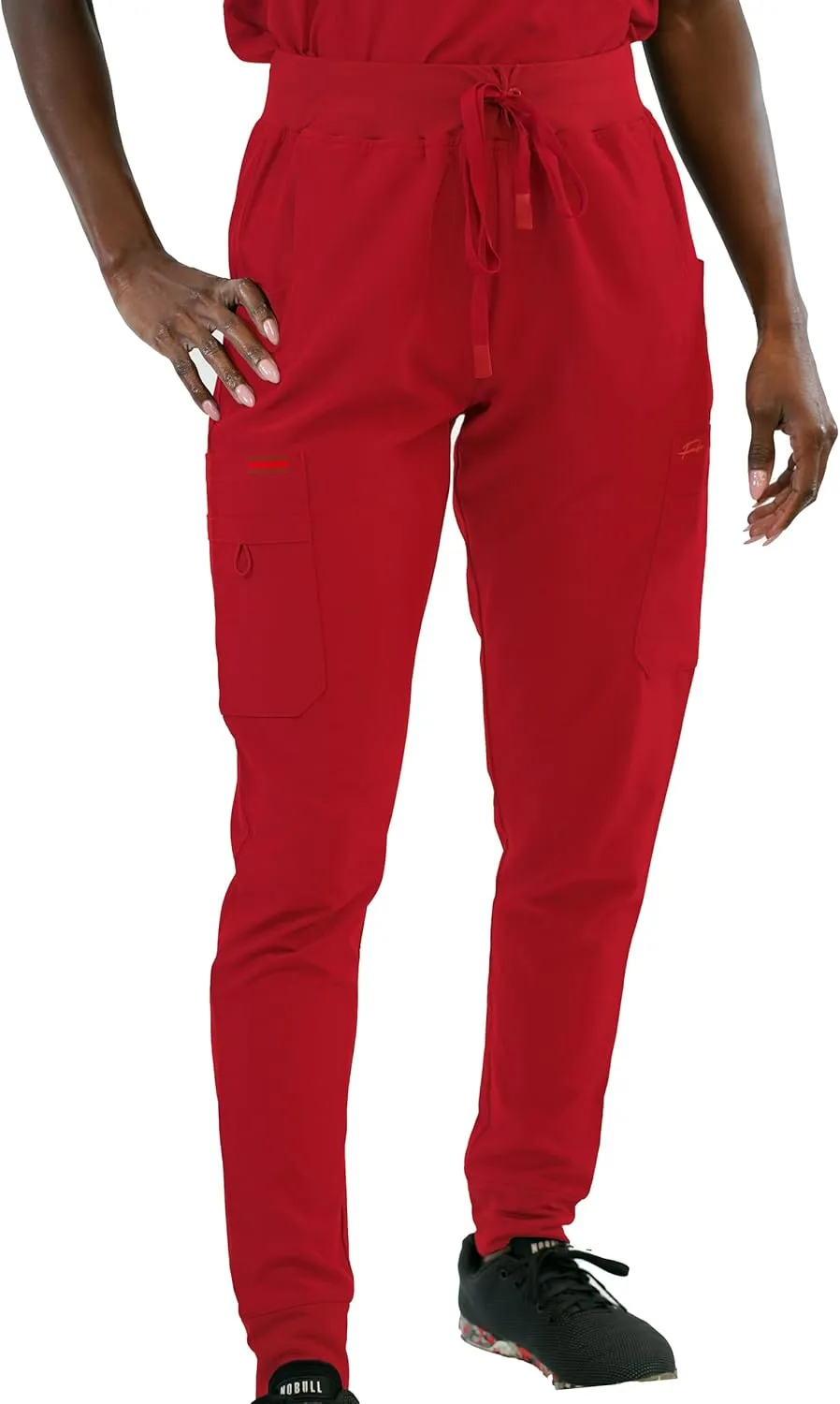 FUBU Women's Slim Fit High Waisted Jogger Yoga Scrub Pant Medical Nursing Uniform