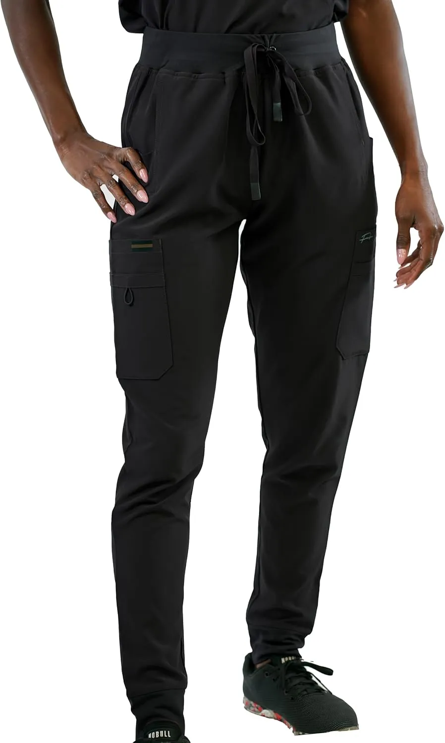 FUBU Women's Slim Fit High Waisted Jogger Yoga Scrub Pant Medical Nursing Uniform