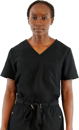 FUBU Women's V-Neck Tuck in Scrub Top Medical Nursing Uniform