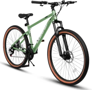 Full Dual Suspension Mountain Bike 24/26/27.5 Inch, Mountain Bike for Mens Womens, Student Work with 21-Speed Disc Trail Commuter City Snow Bicycles