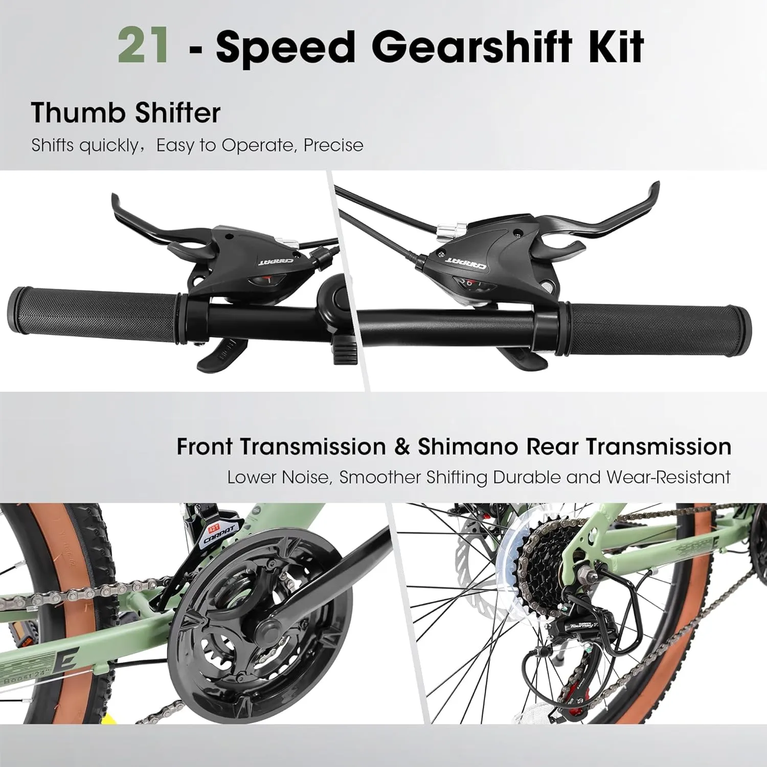 Full Dual Suspension Mountain Bike 24/26/27.5 Inch, Mountain Bike for Mens Womens, Student Work with 21-Speed Disc Trail Commuter City Snow Bicycles