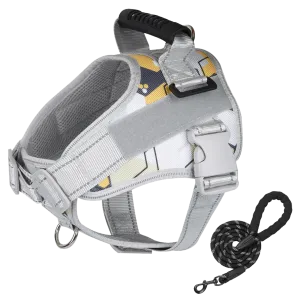 Furbulous No Pull Dog Harness Adjustable Pet Harness Reflective Explosion-proof Shock Dog Harness with 1.5m Lead
