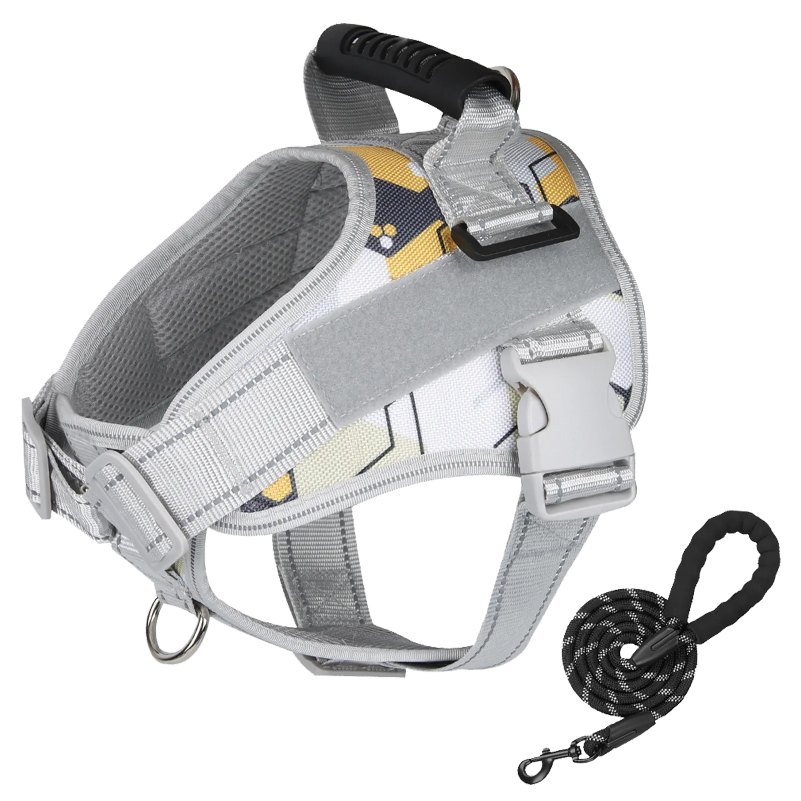 Furbulous No Pull Dog Harness Adjustable Pet Harness Reflective Explosion-proof Shock Dog Harness with 1.5m Lead