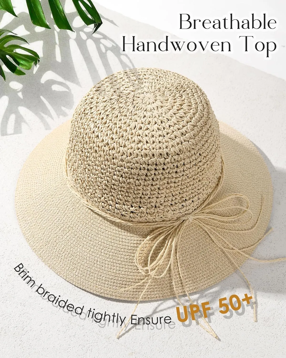 FURTALK Beach Hats for Women Summer Straw Sun Hat Wide Brim Crochet Hats