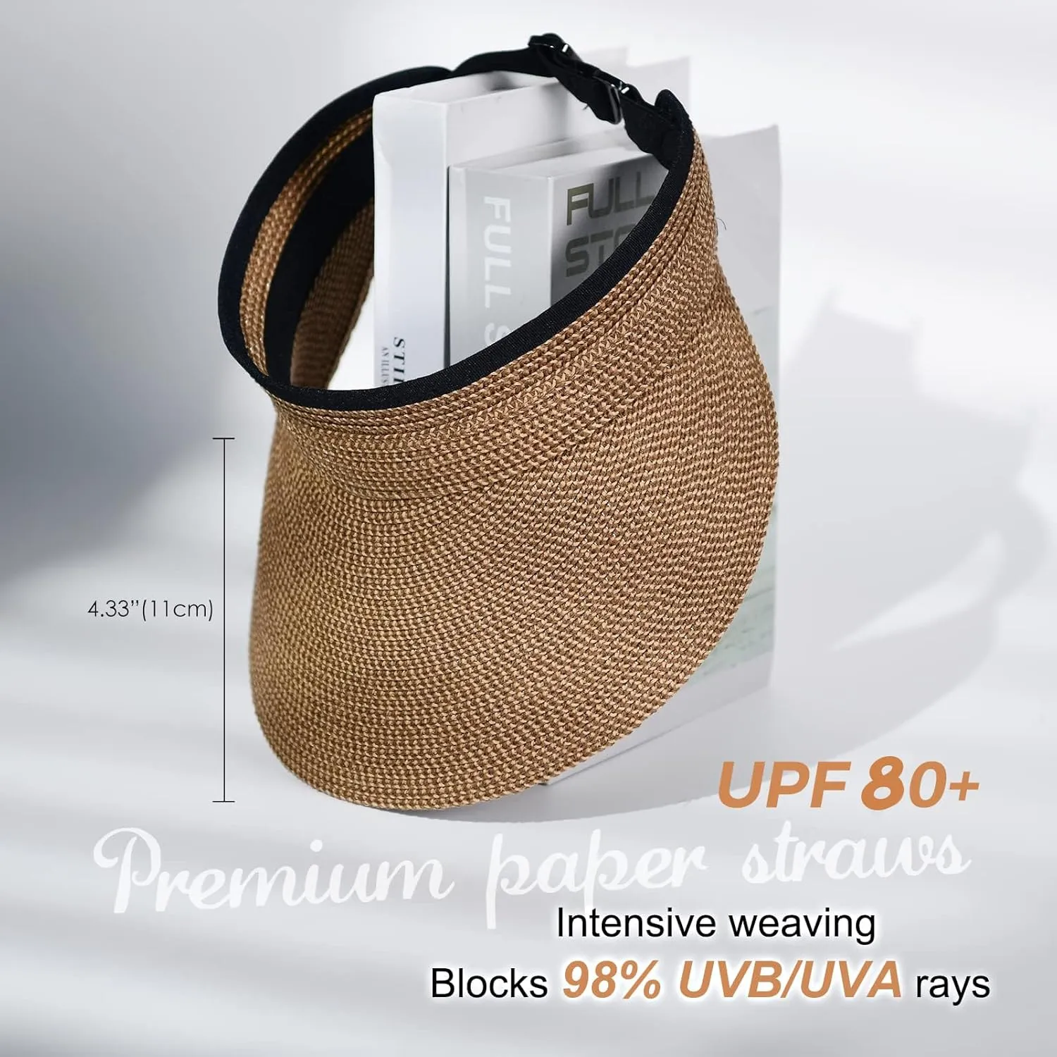 FURTALK Womens Sun Visor Hat Straw Sun Visors for Women Summer Packable Ponytail Beach Hats for Women Travel UPF 80 