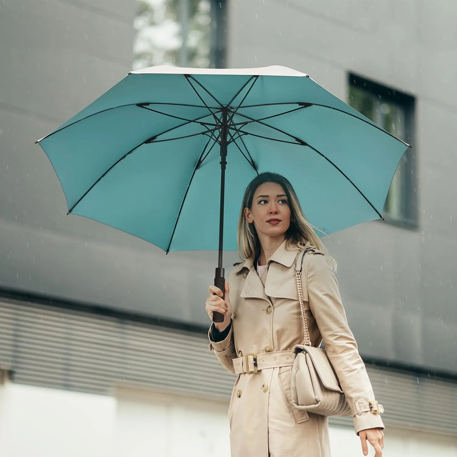 G4Free 54/62 Inch Windproof UV Protection Golf Umbrella Extra Large Silver Coated Automatic Open Stick Long Umbrella