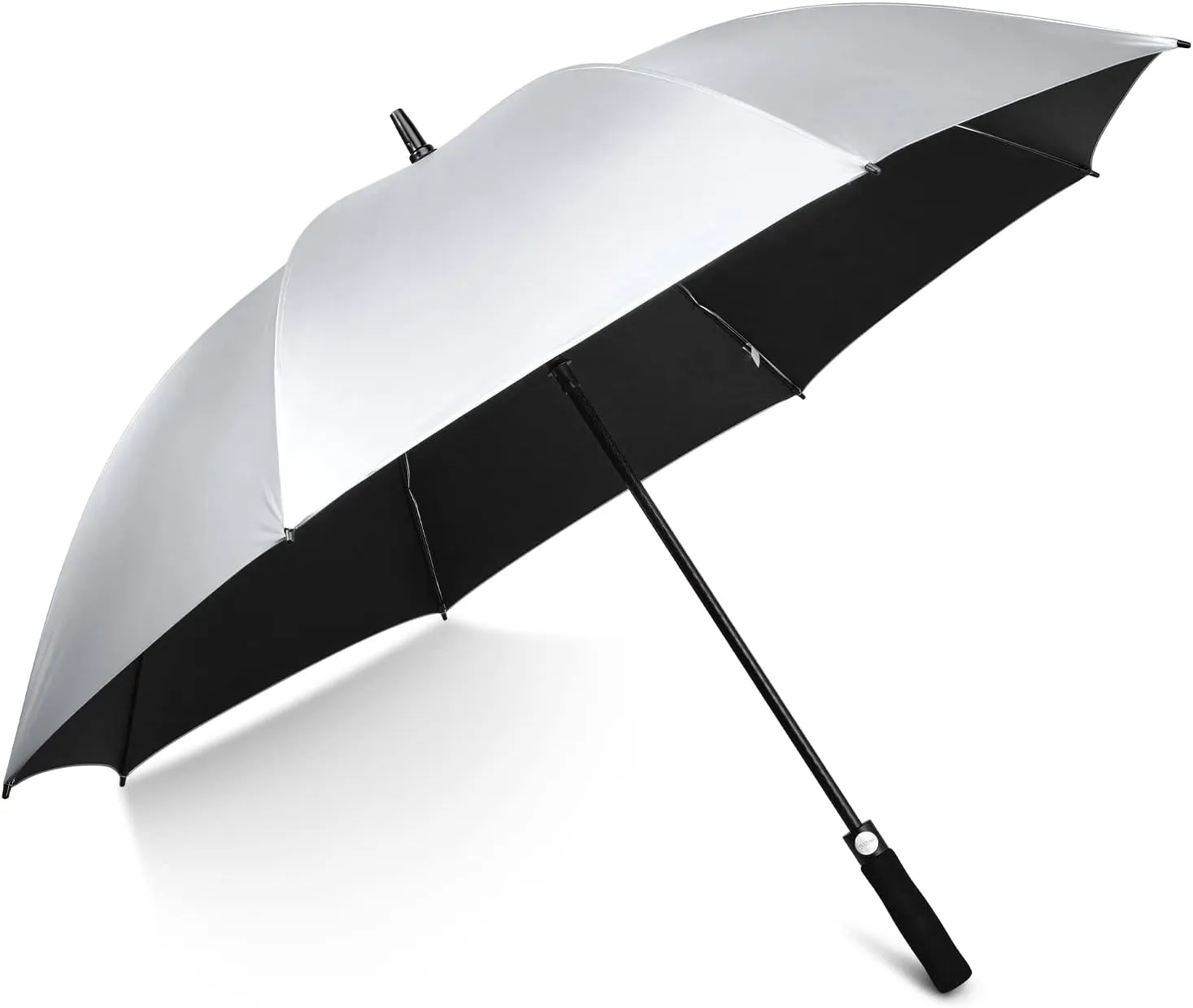 G4Free 54/62 Inch Windproof UV Protection Golf Umbrella Extra Large Silver Coated Automatic Open Stick Long Umbrella