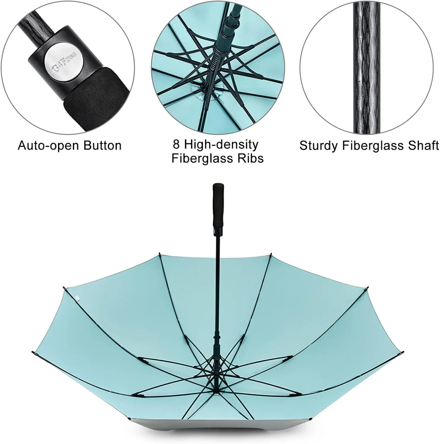 G4Free 54/62 Inch Windproof UV Protection Golf Umbrella Extra Large Silver Coated Automatic Open Stick Long Umbrella