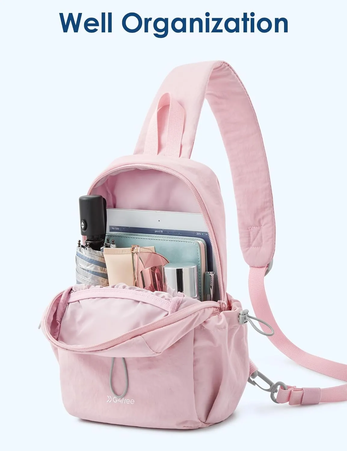 G4Free Sling Bag for Women, Casual Crossbody Handbag Fashionable Shoulder Backpack Lightweight Chest Bag