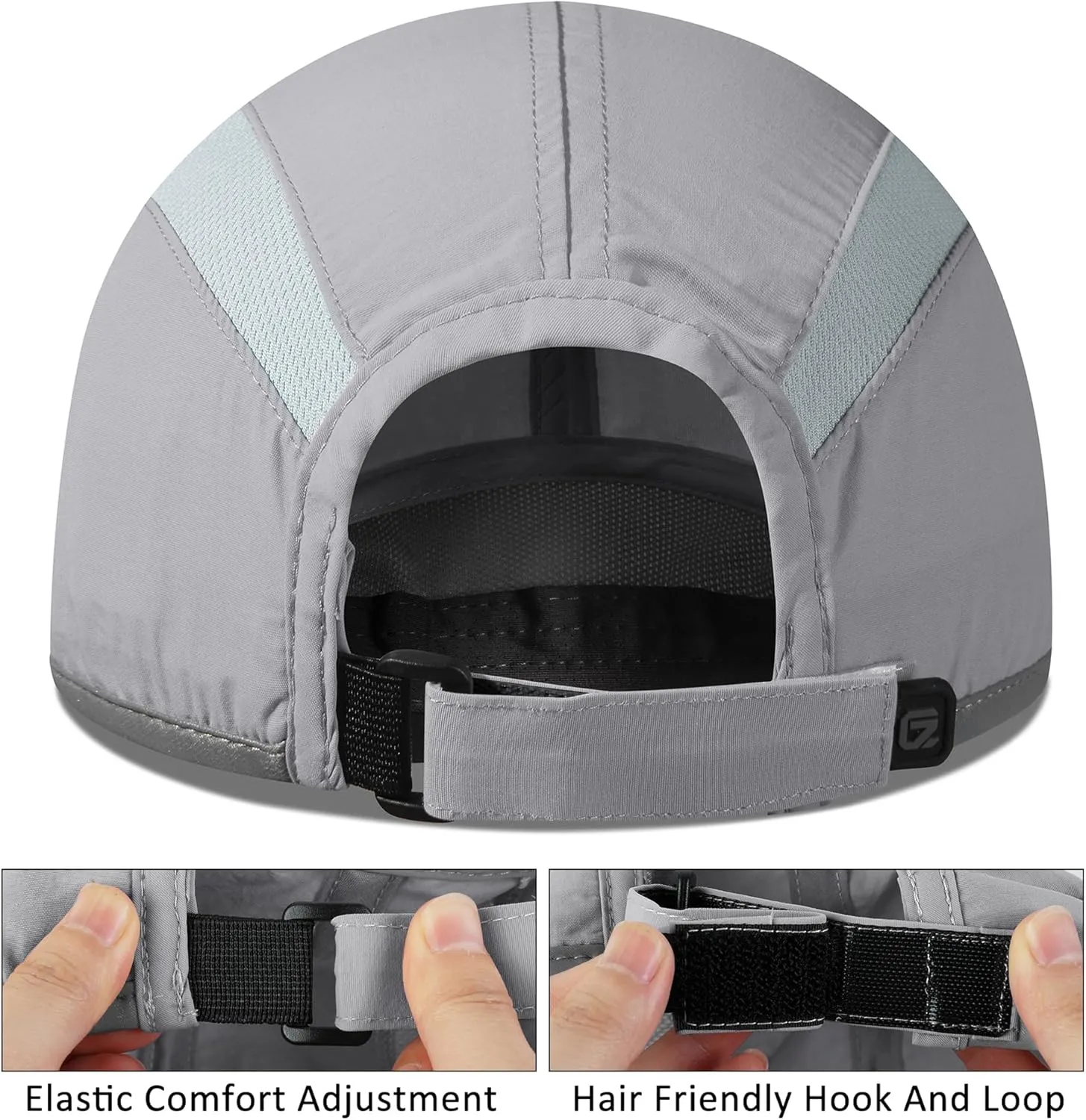 GADIEMKENSD 2 Pack Reflective Foldable Sports Hat UPF 50  Sun Protection Outdoor Run Hats for Men and Women