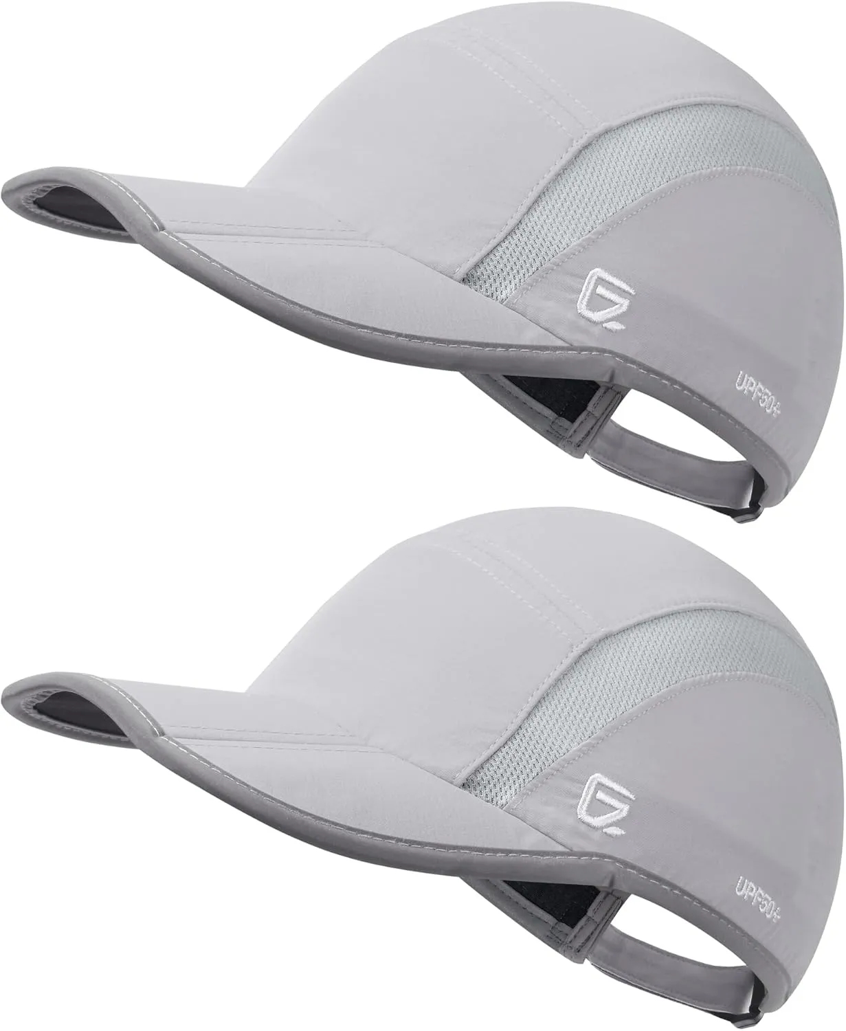 GADIEMKENSD 2 Pack Reflective Foldable Sports Hat UPF 50  Sun Protection Outdoor Run Hats for Men and Women