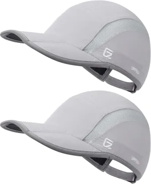 GADIEMKENSD 2 Pack Reflective Foldable Sports Hat UPF 50  Sun Protection Outdoor Run Hats for Men and Women