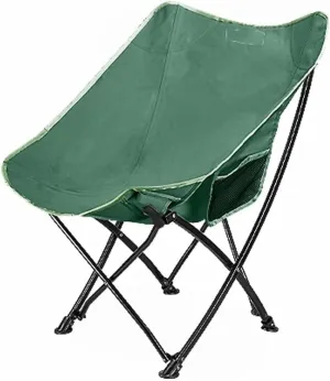 GaRcan Easy to Assemble Folding Chair with Storage Bag Padded Moon Round Chair Recliner Heavy Support Outdoor Chair for Lawn Beach Trip Portable