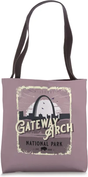 Gateway Arch National Park Vintage Travel Poster Style Tote Bag