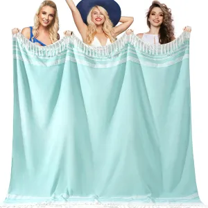 Genovega Oversized Giant Turkish Beach Towel Blanket Extra Large XXL Lightweight Quick Dry Sand Free Boho Throw Pool Cloud Sandrpoof Blankets Women Men Big Jumbo Wide 2 Person Size Teal