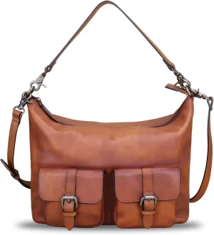 Genuine Leather Handbags for Women Handmade Purses Top Handle Shoulder Bags Vintage Style Real Leather Crossbody Hobo Satchel