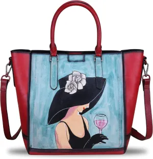 Genuine Leather Handbags for Women Vintage Handmade Tote Purse Cowhide Shoulder Bag Satchel Top-Handle Bags for Ladies