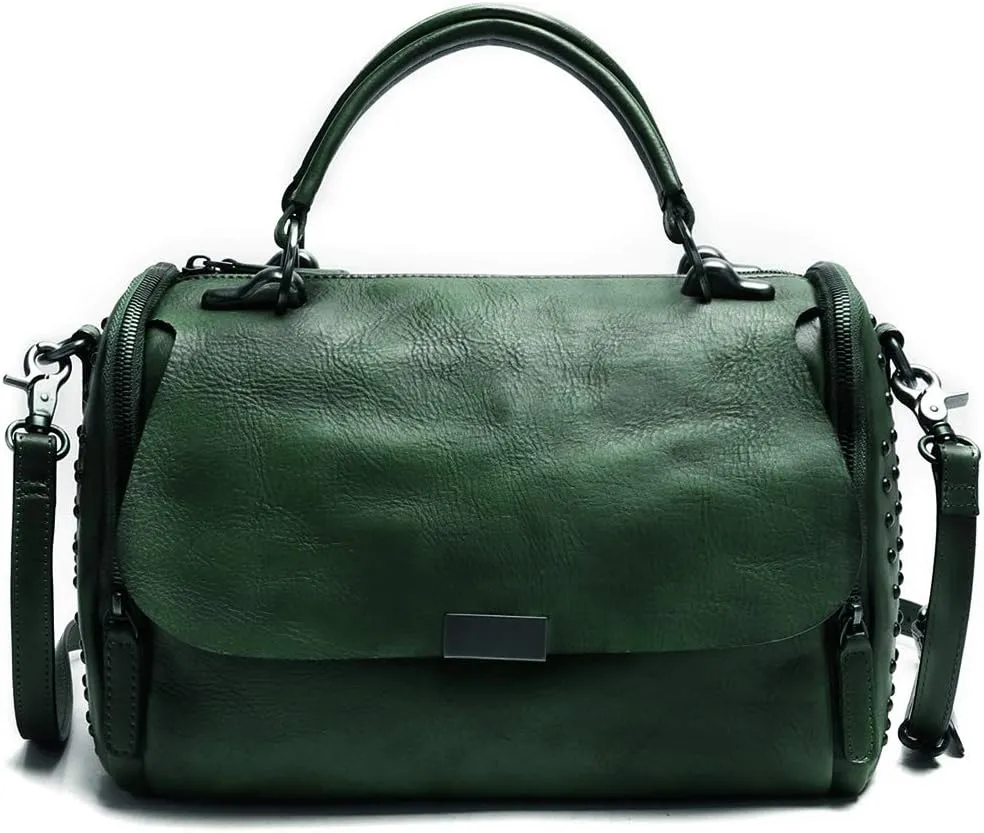 Genuine Leather Purses and Handbags for Women Vintage Handmade Leather Top Handle Shoulder Bag Crossbody Satchel Purse