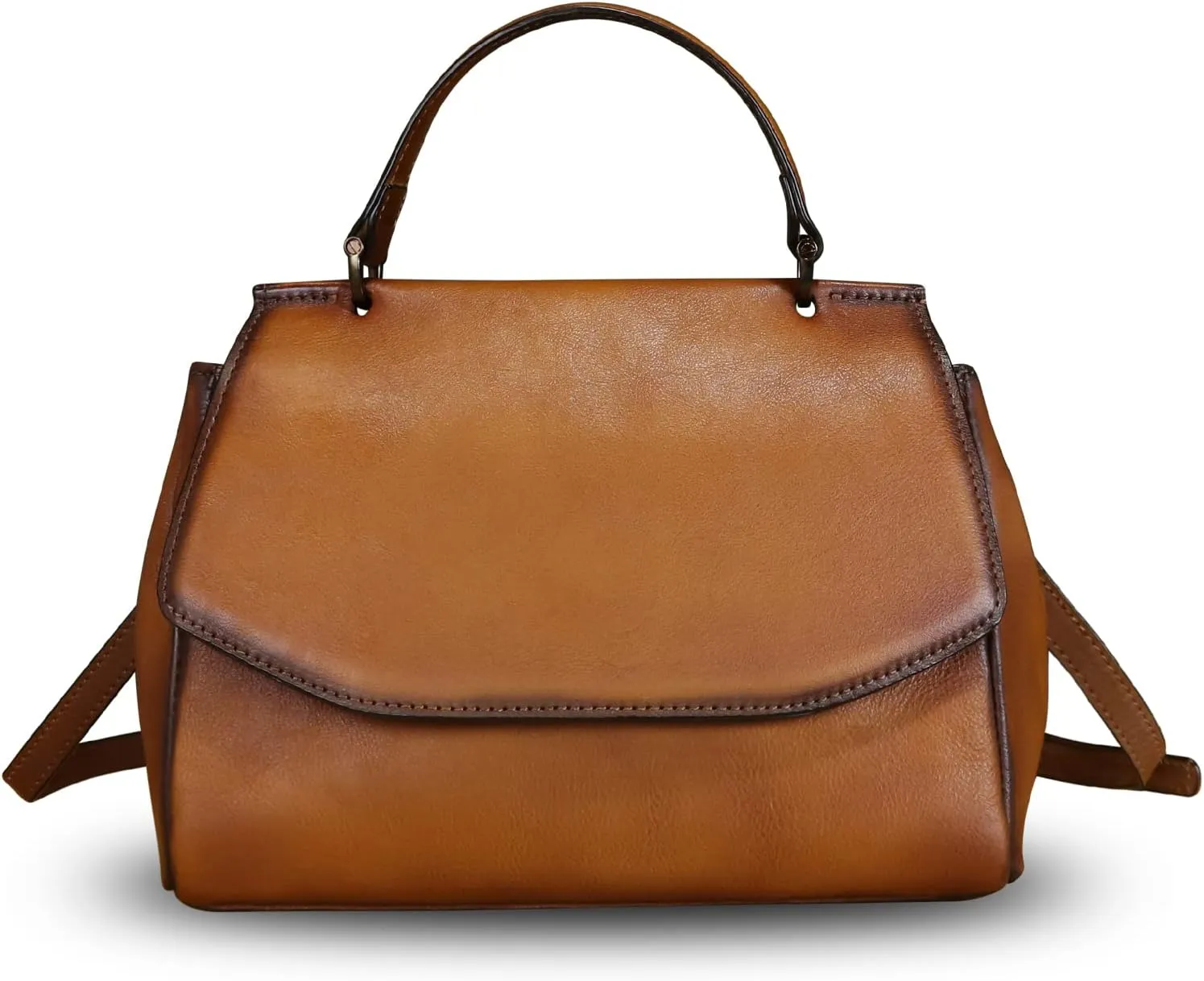 Genuine Leather Satchel for Women Crossbody Bags Handmade Vintage Top Handle Handbags Purse