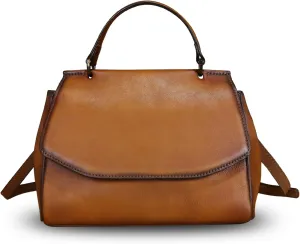 Genuine Leather Satchel for Women Crossbody Bags Handmade Vintage Top Handle Handbags Purse