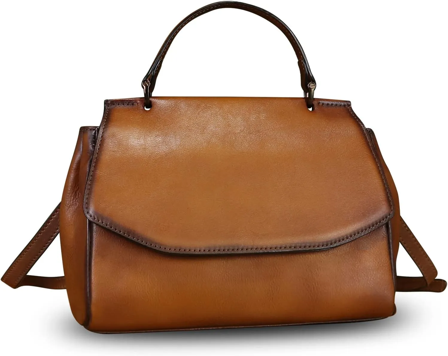 Genuine Leather Satchel for Women Crossbody Bags Handmade Vintage Top Handle Handbags Purse
