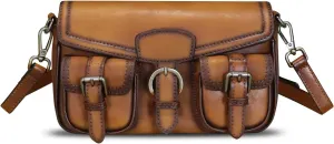 Genuine Leather Satchel for Women Vintage Handbag Purse Handmade Retro Crossbody Bag Purse Shoulder Bag