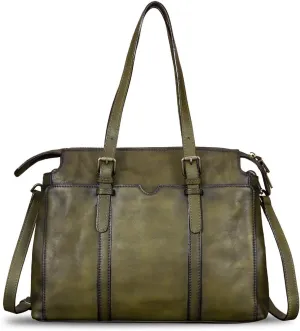 Genuine Leather Shoulder Bag Tote Bag for Women Vintage Real Leather Purses and Handbags Crossbody Satchel Bag with Strap