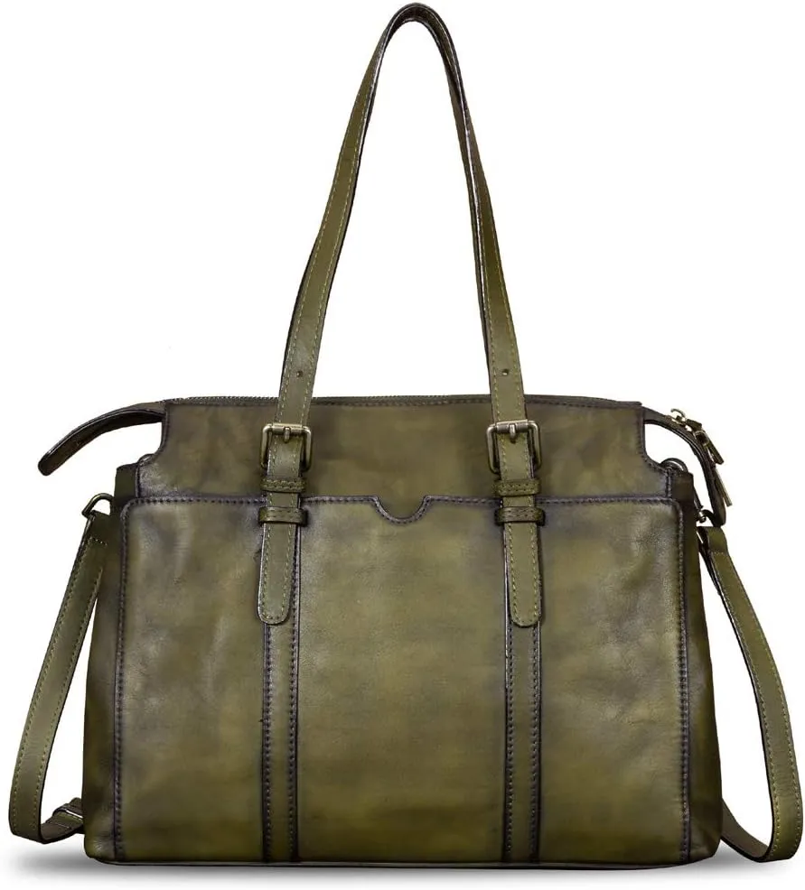Genuine Leather Shoulder Bag Tote Bag for Women Vintage Real Leather Purses and Handbags Crossbody Satchel Bag with Strap