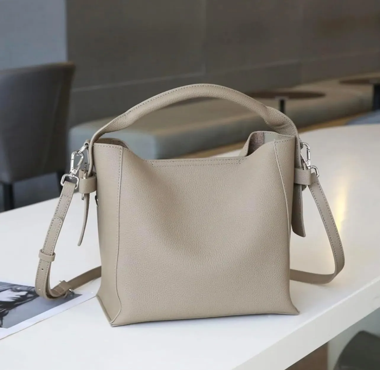 Genuine Leather Shoulder Bags Fashion Top-Handle Satchel Tote Handbags Crossbody Purse for Ladies