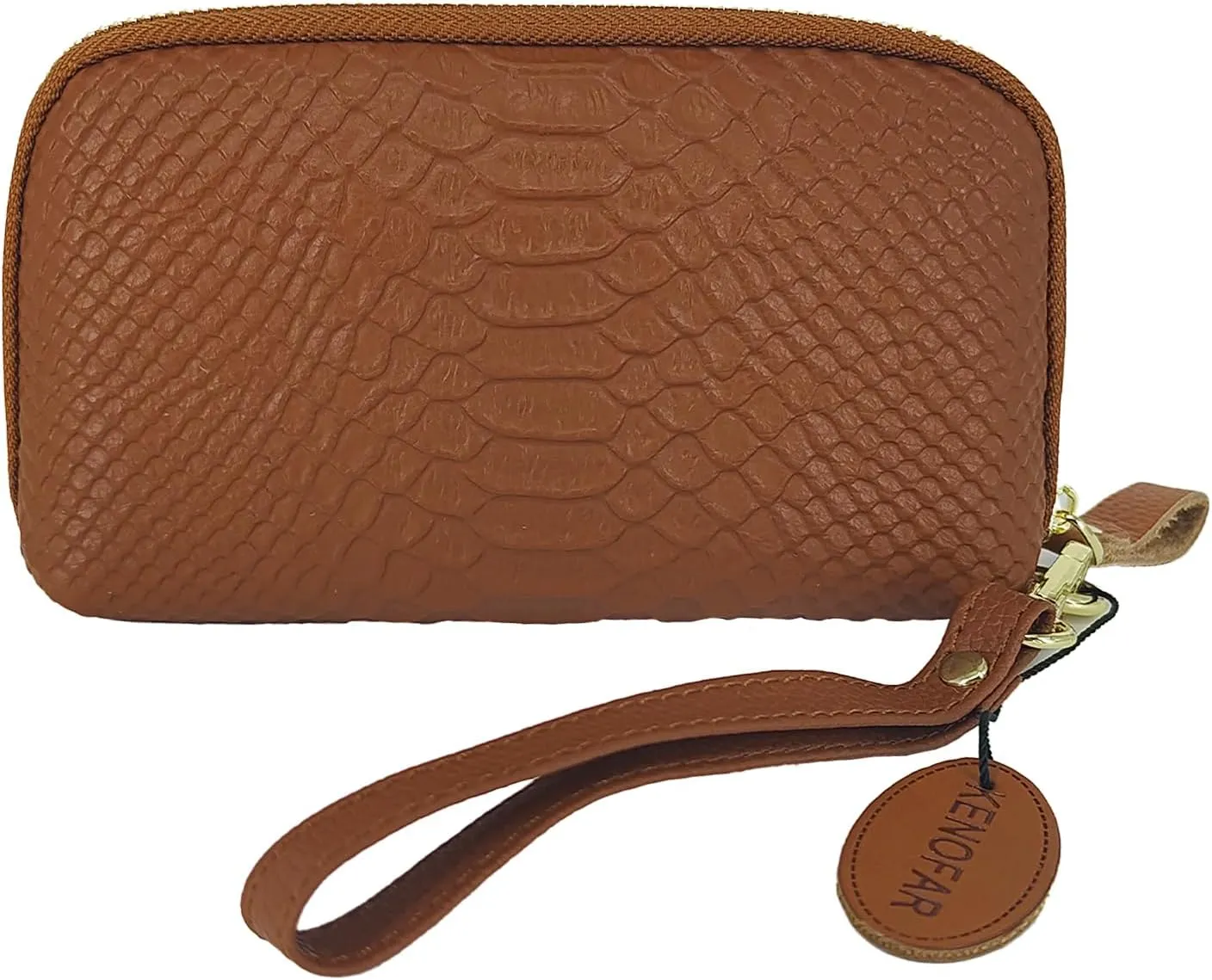 Genuine Leather Small Wristlet Wallet for Women Fashion Purse with Zipper