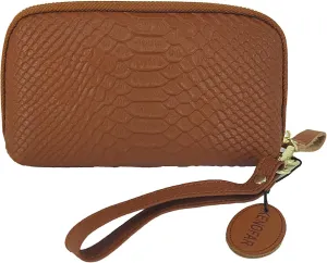 Genuine Leather Small Wristlet Wallet for Women Fashion Purse with Zipper