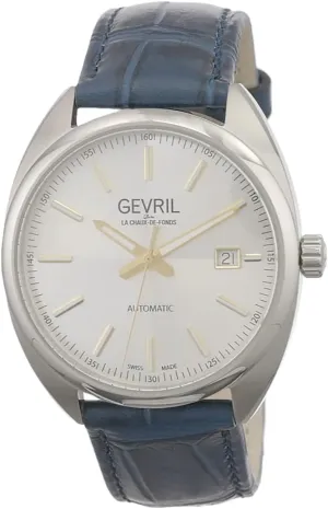 Gevril Men's Five Points Swiss Automatic Watch, Genuine Italian Leather Strap