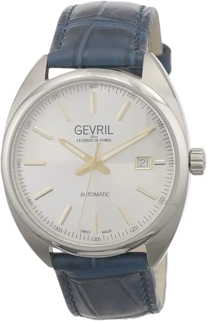 Gevril Men's Five Points Swiss Automatic Watch, Genuine Italian Leather Strap