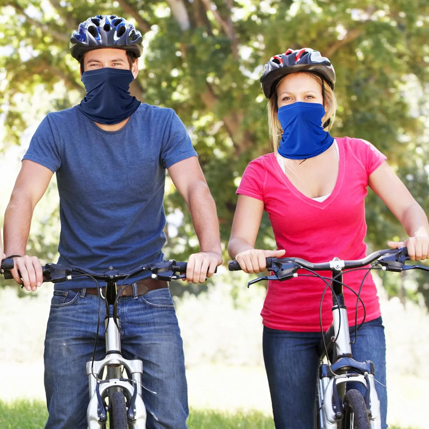 Geyoga 6 Pieces Summer UV Protection Cooling Neck Gaiter Face Clothing Neck Gaiter Mask Scarf Sunscreen Breathable Bandana