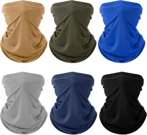 Geyoga 6 Pieces Summer UV Protection Cooling Neck Gaiter Face Clothing Neck Gaiter Mask Scarf Sunscreen Breathable Bandana